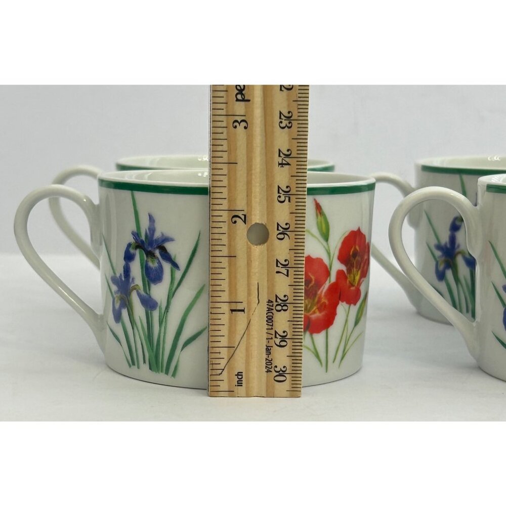 4 National Wildlife Federation Floral Coffee Tea Mugs Orchid Violets Poppy Iris - Picture 8 of 12